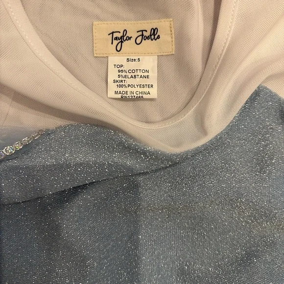 Taylor Joelle Elsa Sparkling Blue Princess Dress Size 5 - Picture 4 of 7